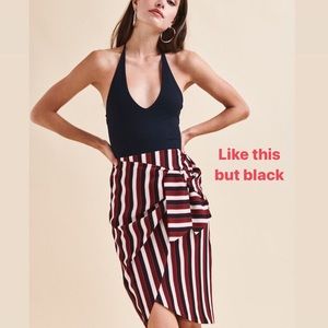 Dynamite Black Knot-Front Skirt